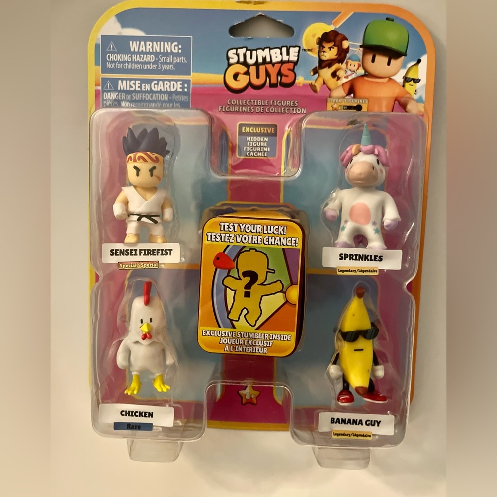 Stumble Guys Collectible Figures 5 Pack With Exclusive - Banana Guy Included NEW